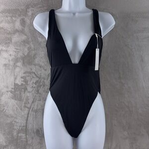 Myraswim One Piece Swimsuit Womens Size Small Black Plunge High Cut Swim